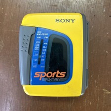 Sony Sports Walkman AM/FM Radio Cassette Player - WM-FS191 - Yellow - Working VG