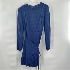 J. Crew blue cotton faux wrap dress size S