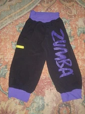 Women's Zumba Capri Size Small Dance Gym Salsa Hip Hop Party Black & Purple Logo
