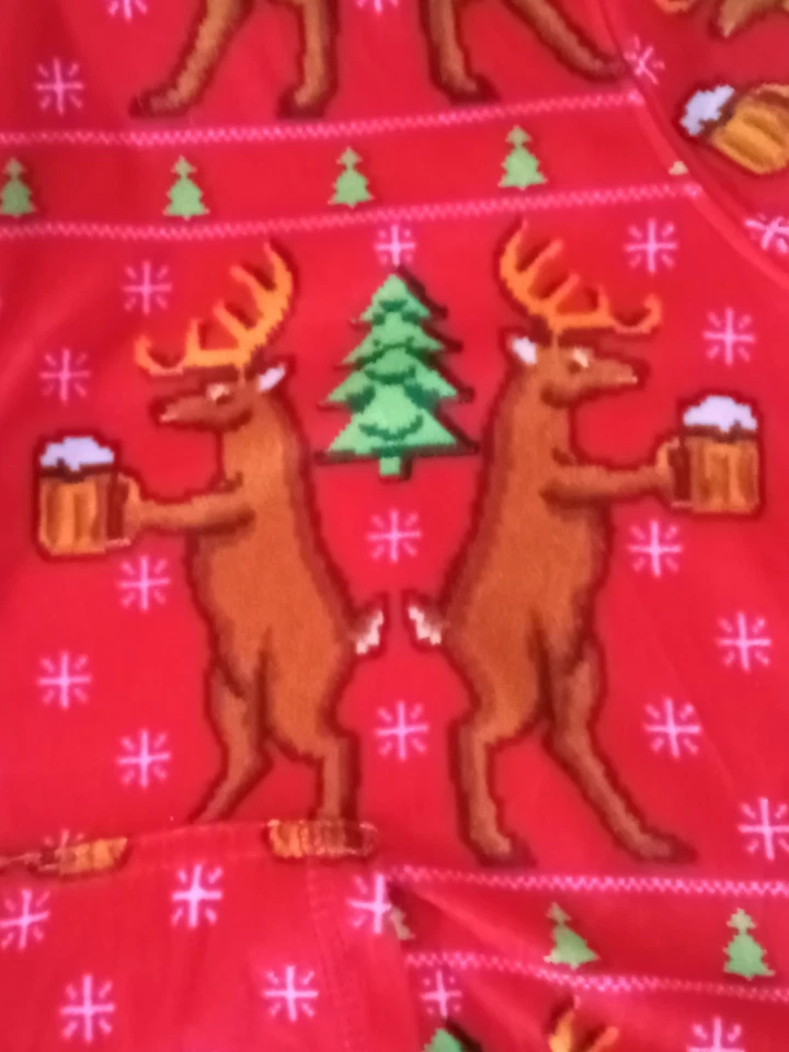 Unisex Talla 2XL Conjunto Juegos de Renos con Capucha Salón de Navidad Terciopelo Suave Confort  Foto 4 de 4