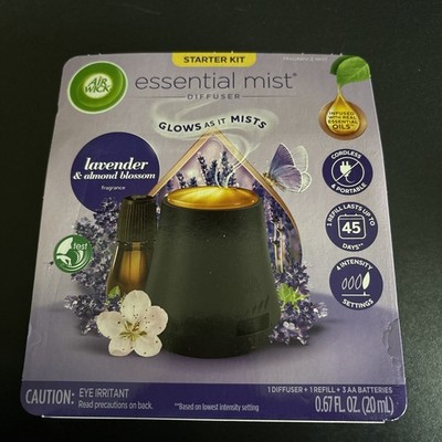 Air Wick Essential Mist Starter Kit Diffuser Refill Lavender Almond Blossom New