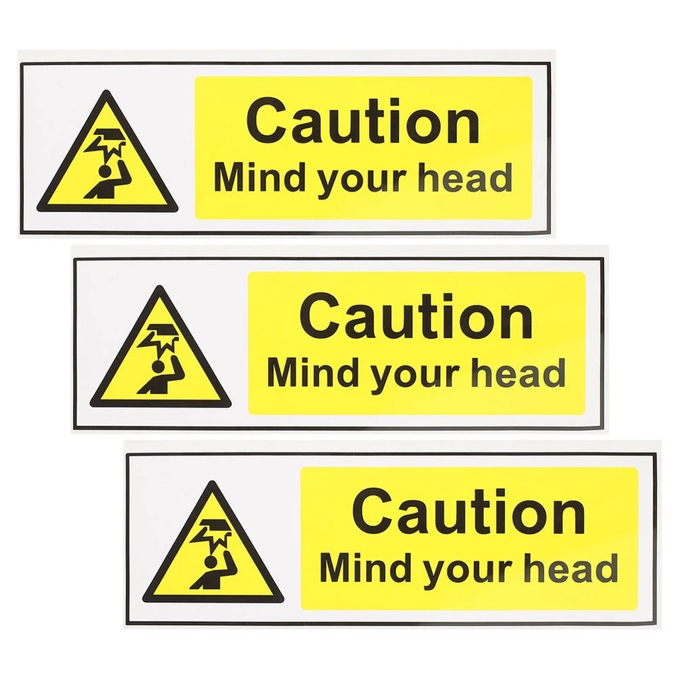 3 Pcs Please Mind The Step Sign Security Stickers Safety Reflective - Image 1 of 4