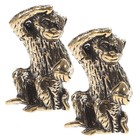 2pcs Brass Craft Monkey Adornments Brass Craft Desktop Decors Animal Decors