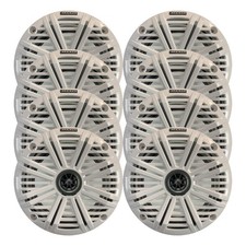 Kicker 6.5" 195 Watt Max Marine Audio Speakers Qty 8 w/White Salt Water Grille