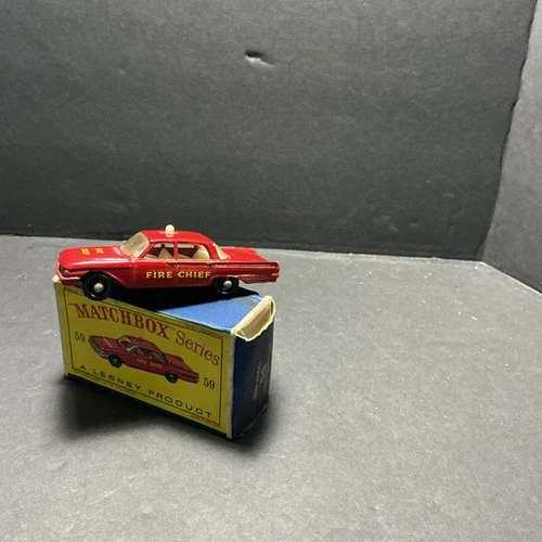 Matchbox Toy Car Series No. 59 Fire Chief Ford FAIRLANE Vintage