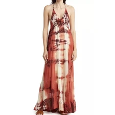 Anthropologie Raga Dress Women's Size Small Ravi Halter Chiffon Tiered Maxi NWT