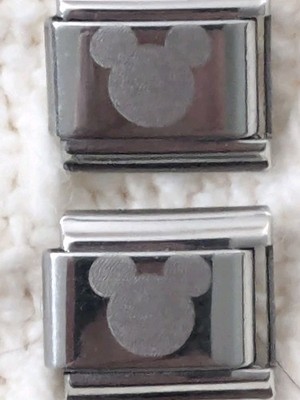 Authentic Walt Disney Lot Of 2 Laser Mickey Italian Charms 9mm Classic A197