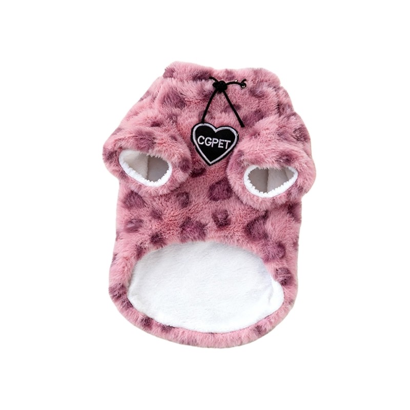 Leopards Pattern Fleece Pet Apparel for Winter Warmth and Fashion Appearances