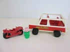 Vintage Fisher Price Little People Pop-Up Camper Replacement Jeep Motorcycle 992