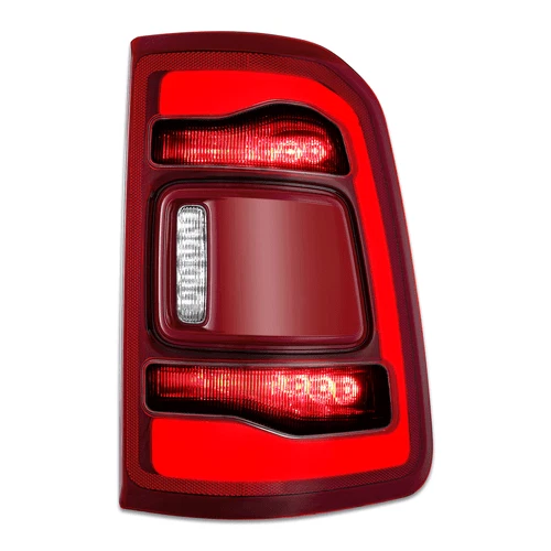 Fit 19-24 Ram 1500 w/o Blind Spot Chrome Red LED Right Side Tail Light Assembly