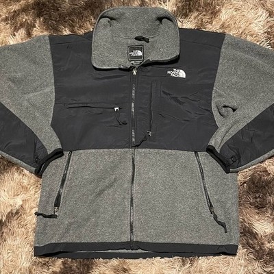 The North Face Denali Polartec Fleece Full-Zip Jacket Gray and Black