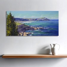 Original Bondi Beach Oil Painting Stretched Canvas 24x12