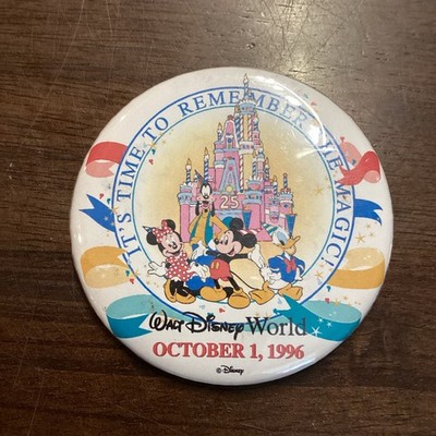 Vintage 1996 Walt Disney World 25th Anniversary Pins Set of 2