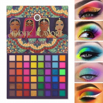 Neon Eyeshadow Makeup Palette - 48 Colorful High Pigmented - Rainbow Matte Shimm