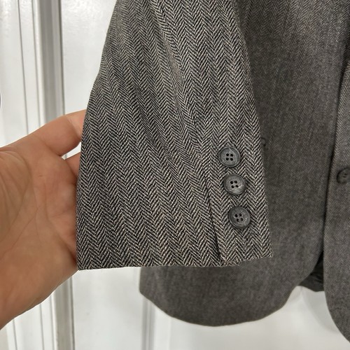 VTG Brooks Brothers Herringbone Tweed Blazer 40R Gray Wool Brooksgate Preppy VGC - Picture 3 of 15
