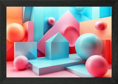 3D Geometrische Abstrakte Kunst Gerahmtes Wandbild Poster Leinwanddruck Bild