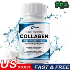 Marine Collagen 1200mg with Hyaluronic Acid Vitamin C Biotin - Skin Bones Joints