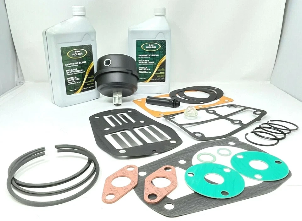KIT REPARACIÓN ROLAIR PMP22K30CH, K30 CON ACEITE, ANILLOS, JUNTAS, CAÑAS, FILTRO. Foto 2 de 3