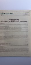 KFB Extramobile: Renault R4/F6 Wohnkombi/Transp. Preisliste (Prosp.-Blatt); 1965