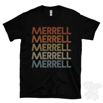 Merrell WIEDERHOLTES RETRO-STIL T-SHIRT Herren & Damen Neuheit cool Name Geschenk