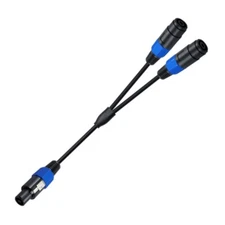 Durable Male to Dual Female Speaker Splitter Cable Speakon Adapter Cable