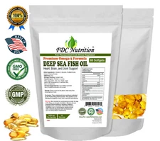 Fish Oil Omega 3 DHA/EPA 2000 mg 60 Softgels FRESH SHIPPING Pharmaceutical Grade