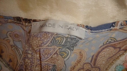 Abito Paisley Made In Italy Pizzo Ricamato, Perline 100% Cotone Frange Taglia M๐ - Foto 12 di 13