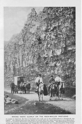 C1920 MAKE EILE LANGSAM ROCK UMMAUERTE POSTSTRASSE REYKJAVIK BUCHILLUSTRATION (DRUCK)