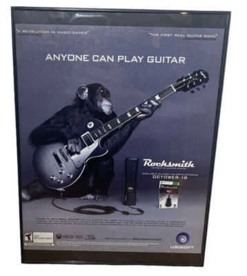 Rocksmith Xbox 360 2011 Original Magazine Print Ad Monkey Guitar