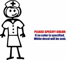 Nurse stick Family Graphic Die Cut decal sticker Car Truck Boat Window 7"