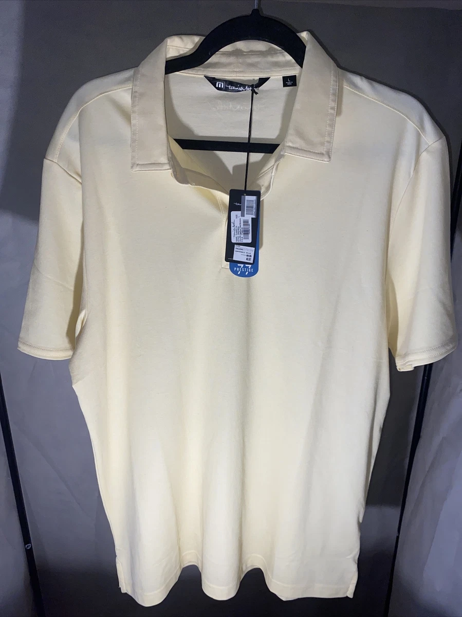 NWT Travis Mathew Golf Shirt Polo Prestige 77 Classy Small Banana Yellow