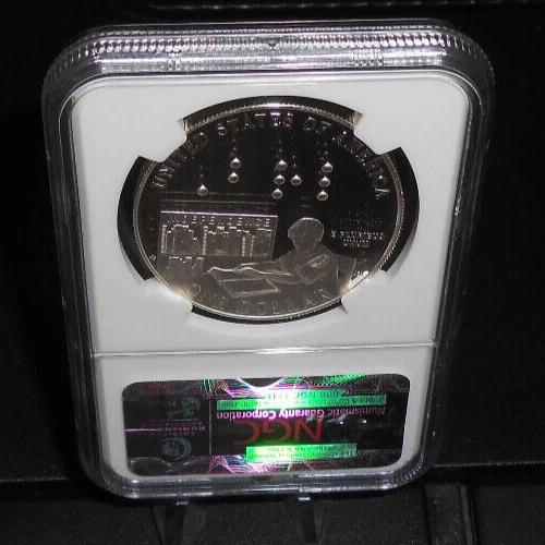 2009 LOUIS BRAILLE SILVER $1 NGC PF 69 ULTRA CAMEO - Image 4 of 4