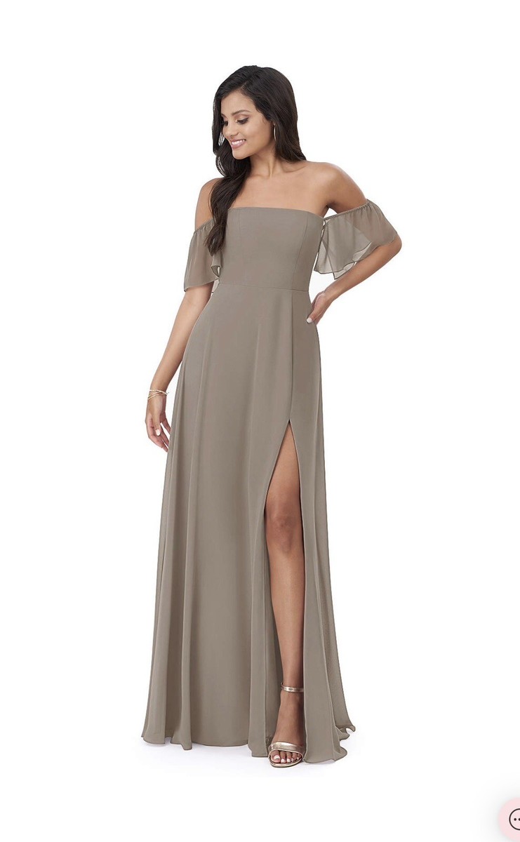 Azazie Sue Bridesmaids Dress Taupe Size 2