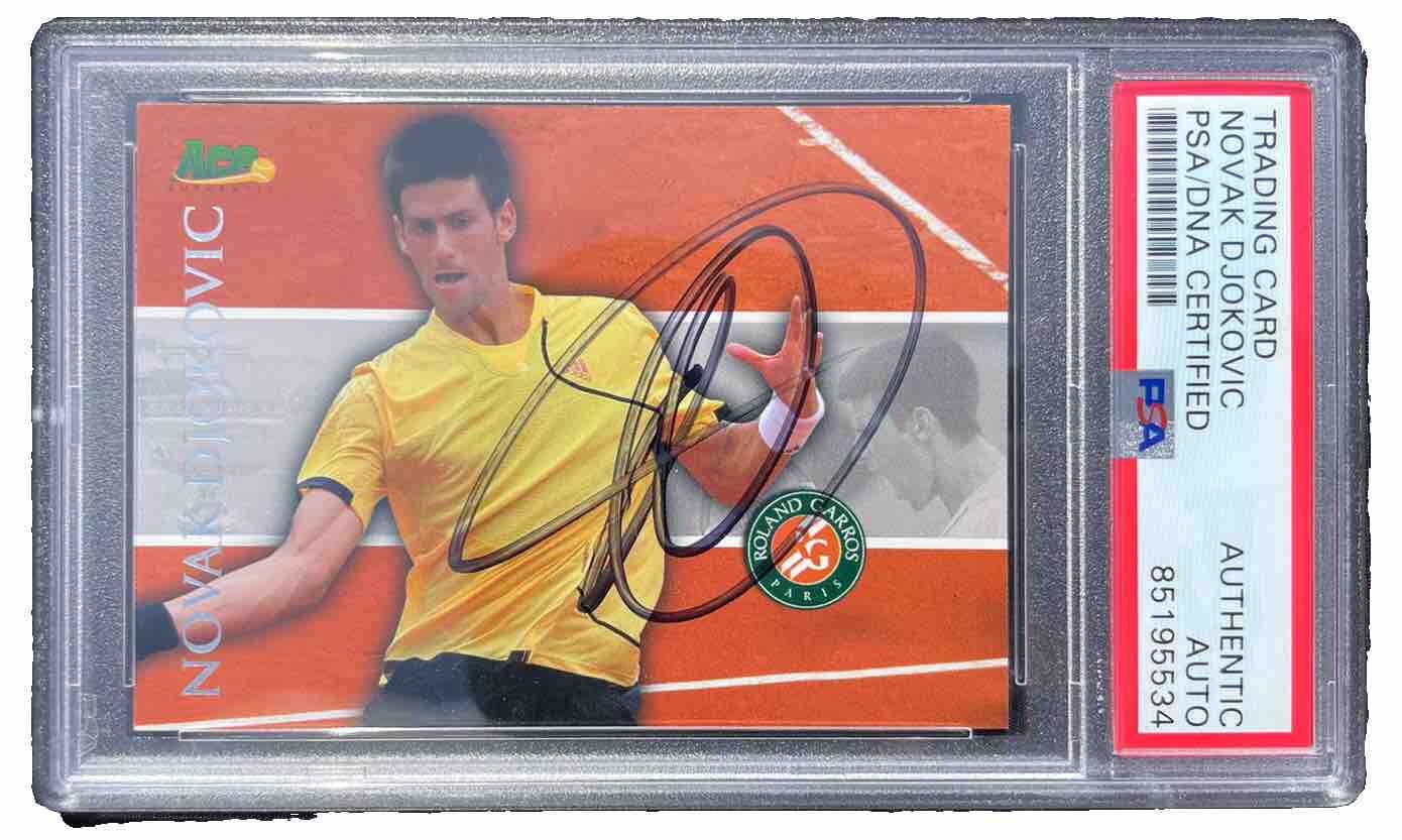 PSA / DNA NOVAK DJOKOVIC SIGNED AUTOGRAPH 2008 ACE MATCHPOINT FRENCH OPEN #RG17