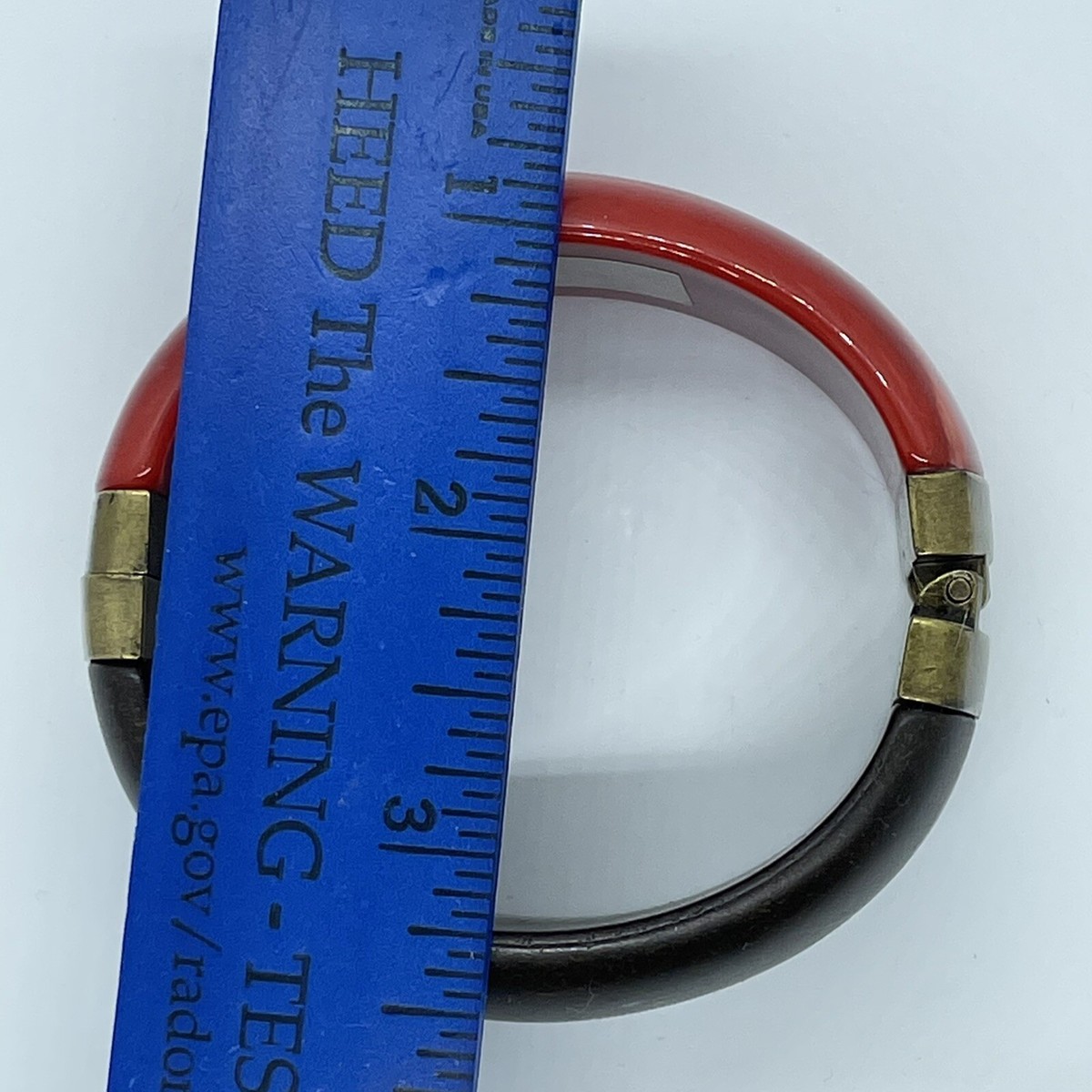 Premier Designs Red and Dark Brown Hinged Bangle Bracelet Boucheron Quatre Classique 18K Tricolor Gold Bracelet with  main image 4