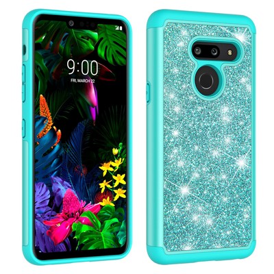 For LG G8 ThinQ Luxury Glitter Bling Hybrid Dual-Layer Shockproof Case  Cover