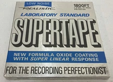 REALISTIC SUPERTAPE REEL LOW NOISE OXIDE COATING SUPER LINEAR 1800 NO 44-1877A