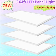 US SHIP,2x4' LED Panel Celling Light Troffer Edge-Lit Flat 75W 5000K 7800 Lumens