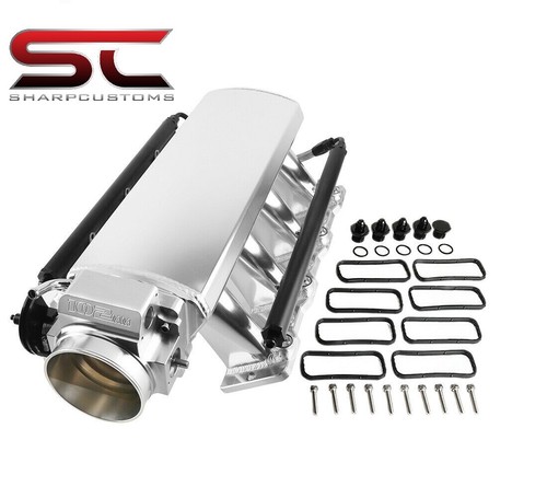 102mm LS1 SHEET METAL INTAKE FABRICATED TIG WELDED ALUMINUM W/FUEL RAILS - Picture 8 of 9