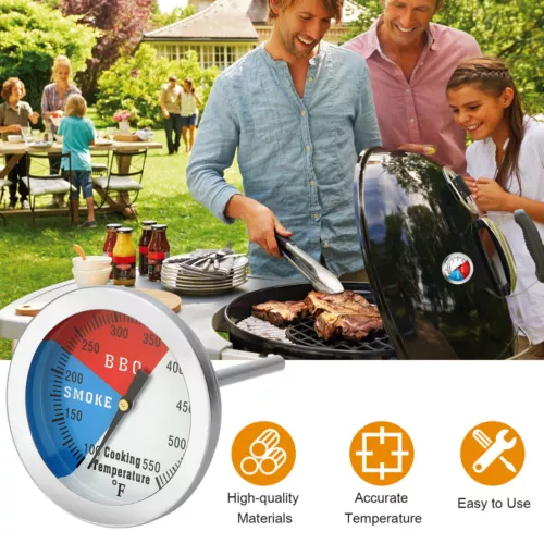 2 PCS Temperature Thermometer Gauge BBQ Grill Smoker Pit Thermostat Food Cooking - Picture 9 of 9