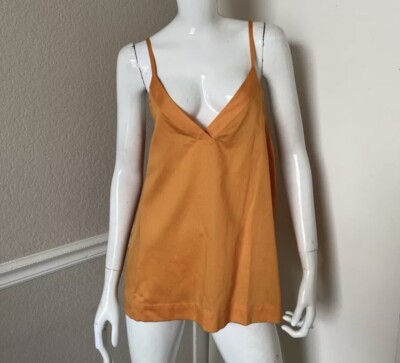 ATHLETA NWT! Bright Orange Organic Cotton Strappy COTTON DREAMS SLEEP CAMI Sz S
