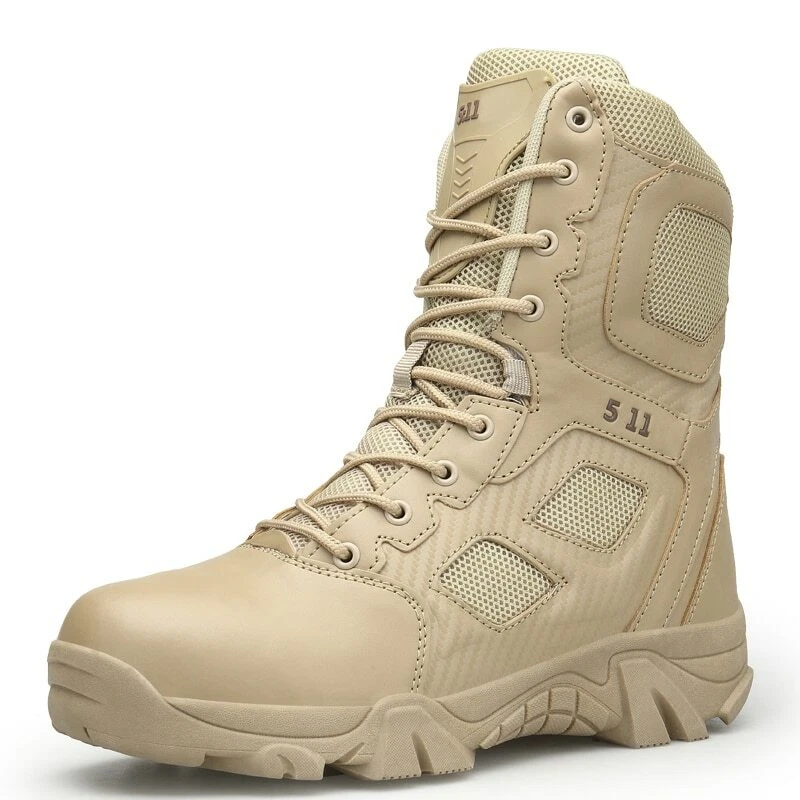 Men'S Boots High Top Outdoor Hiking Shoes Men Anti-Collision Tactical Boots