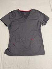 Couture EZ Flex Womens Medium Gray Active Scrub Top 8458 Medical Nurse