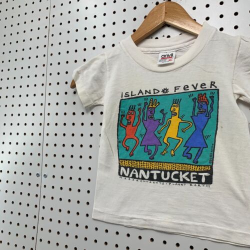 VTG 90s Nantucket Big Hed Shirt Youth XS White Single Stitch Made uSA 12x15 - Picture 2 of 16