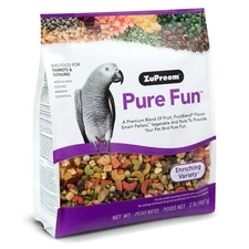 ZuPreem Pure Fun Bird Food 2lb Premium Fruit Blend for Parrots and Conures