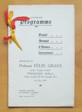 Fencing & Music Exhibition Programme 1931 @ The Faculty Of Arts In London 