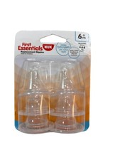 First Essentials By Nuk 6 Silicone Replacement Nipples fast Flow 6 months