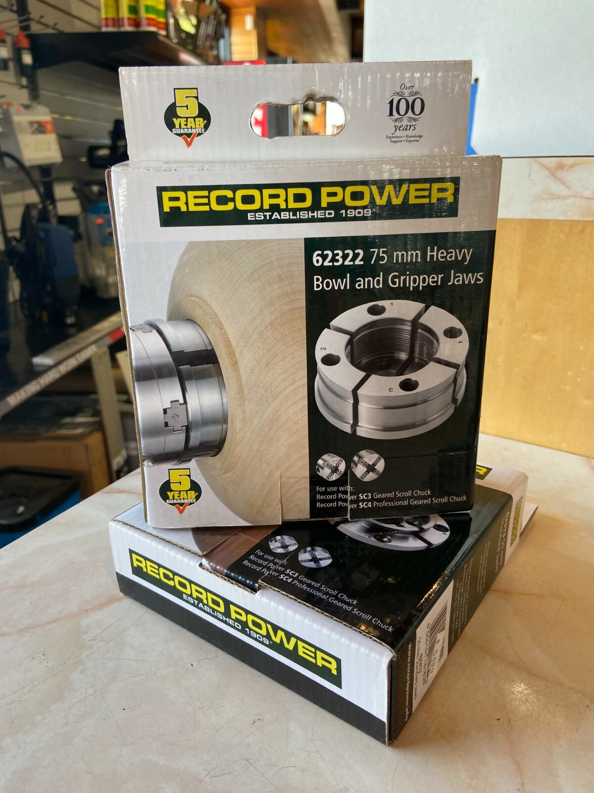 RECORD POWER 62322 75 mm Heavy Bowl and Gripper Ja for SC3 and SC4