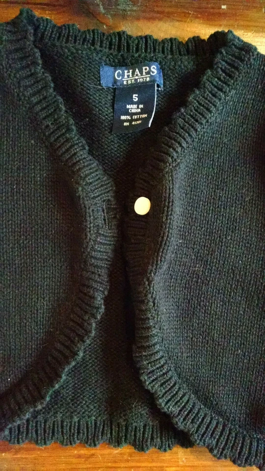 Suéter Bolero Negro Chaps Niña - Talla 5 - Manga Larga Foto 2 de 4