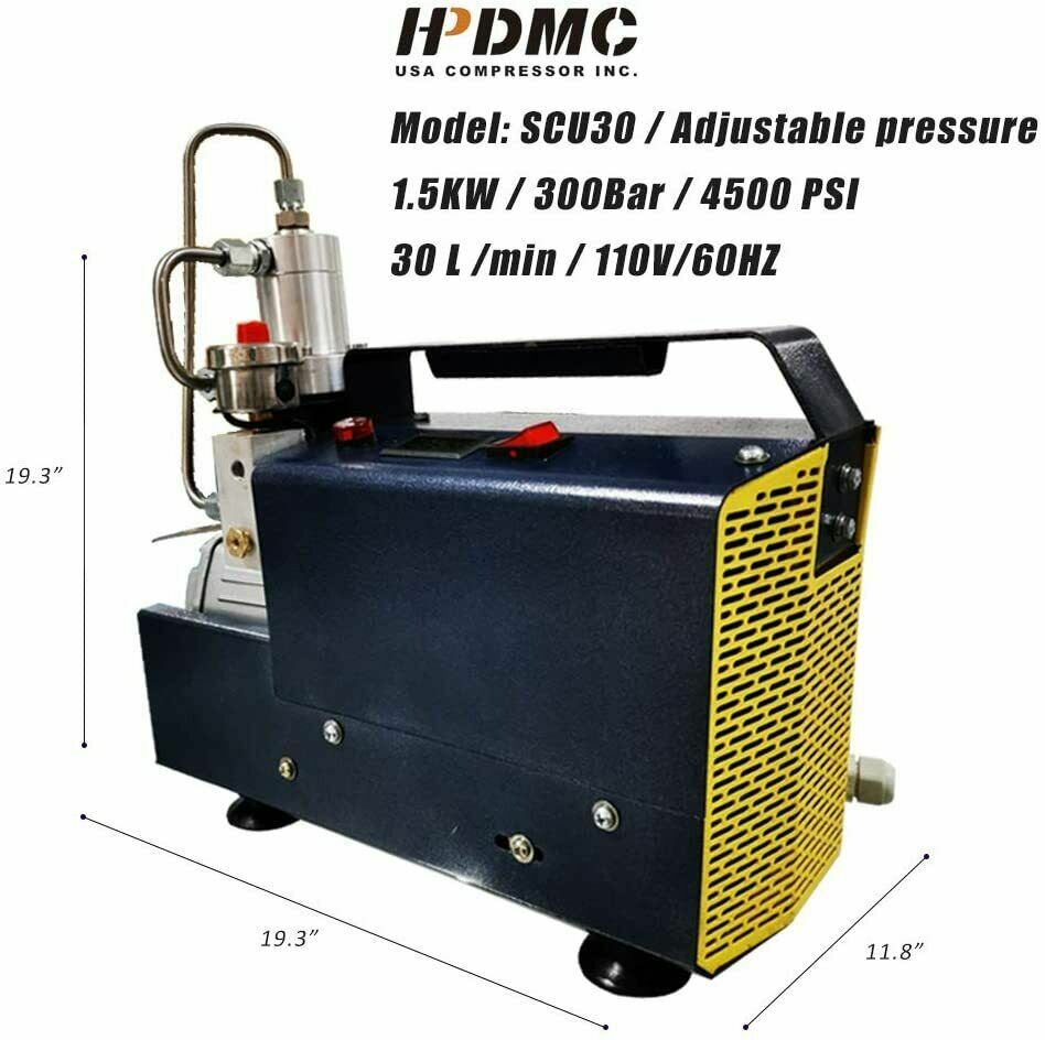 110V Air Compressor Adjustable Pressure 030 Mpa For PCP Paintball Tank